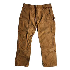 Carhartt Double Knee Duck Carpenter Pants Men's Size 42 x 32 Brown B01 USA Union